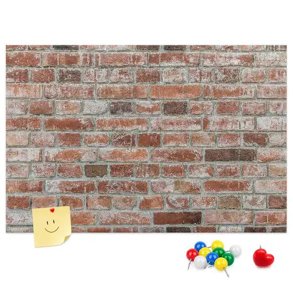 Printed Brick Wall Cork Memo Board
