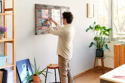Printed Cork Memo Board Brick wall