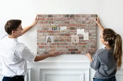 Printed Brick Wall Cork Memo Board