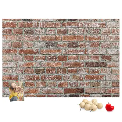 Printed Cork Memo Board Brick wall