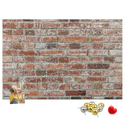 Printed Brick Wall Cork Memo Board