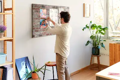 Printed Brick Wall Cork Memo Board