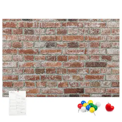 Printed Cork Memo Board Brick wall