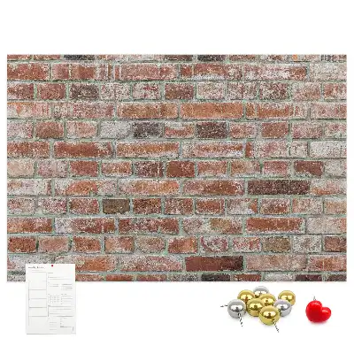 Printed Brick Wall Cork Memo Board