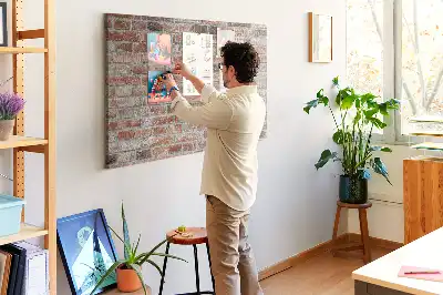 Printed Brick Wall Cork Memo Board