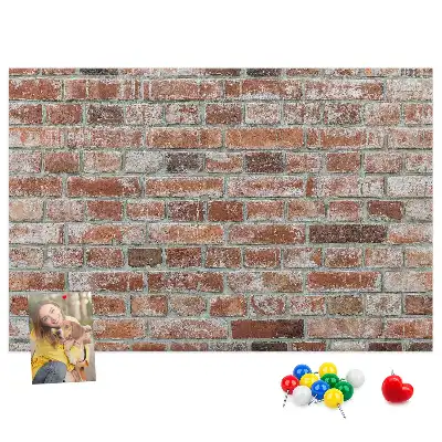 Printed Cork Memo Board Brick wall
