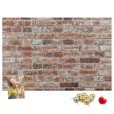 Printed Cork Memo Board Brick wall