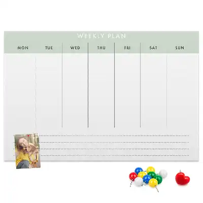 Weekly planner cork memo board