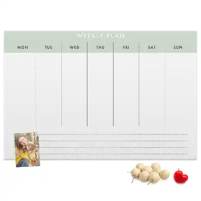 Weekly planner cork memo board