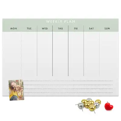 Weekly planner cork memo board