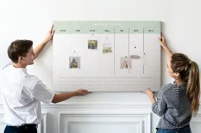 Weekly planner cork memo board
