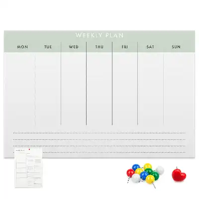 Weekly planner cork memo board