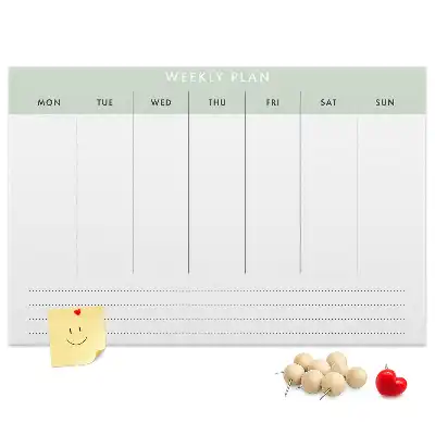 Weekly planner cork memo board