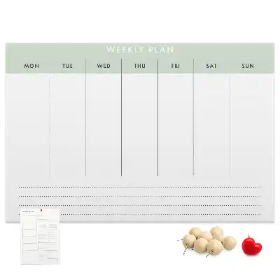 Weekly planner cork memo board