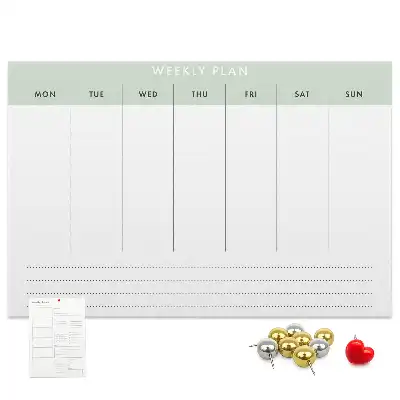 Weekly planner cork memo board