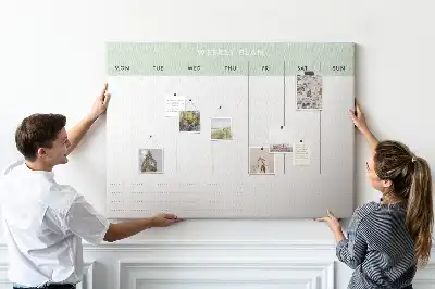 Weekly planner cork memo board