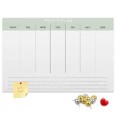 Weekly planner cork memo board