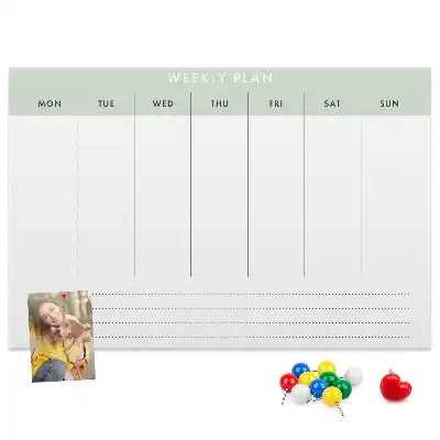 Weekly planner cork memo board