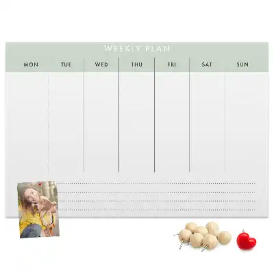 Weekly planner cork memo board