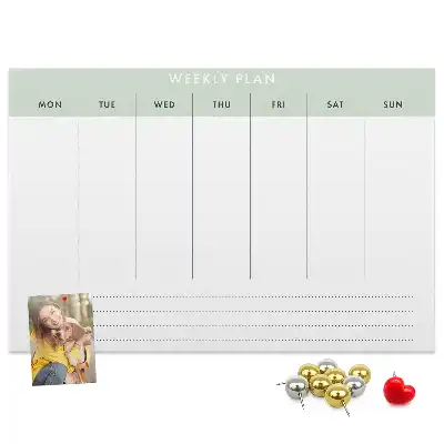 Weekly planner cork memo board