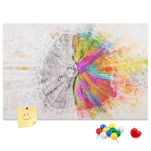 Brain Abstraction Printed Cork Memo Board