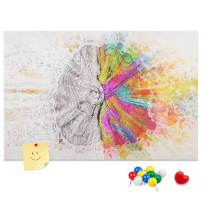Brain Abstraction Printed Cork Memo Board
