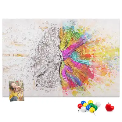 Brain Abstraction Printed Cork Memo Board