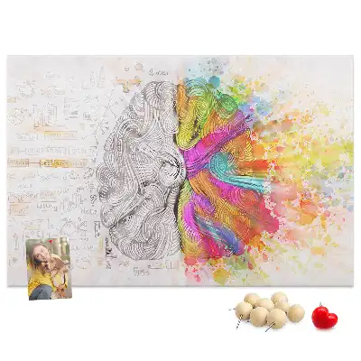 Printed Cork Memo Board Brain abstraction
