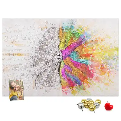 Brain Abstraction Printed Cork Memo Board