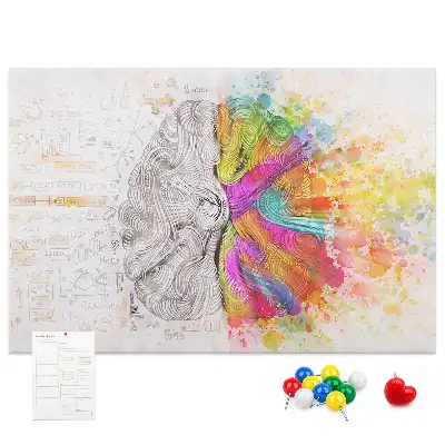 Brain Abstraction Printed Cork Memo Board