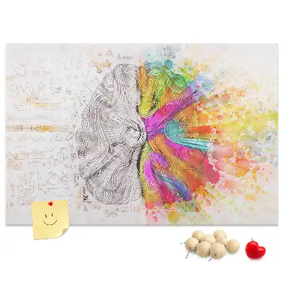 Brain Abstraction Printed Cork Memo Board