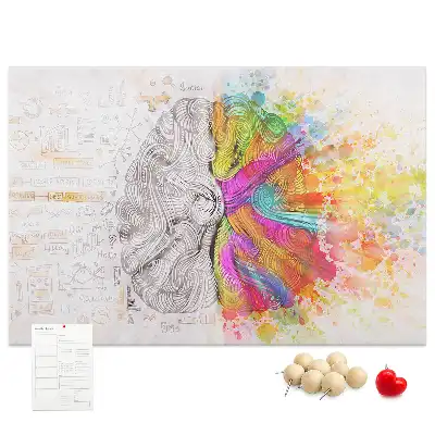 Printed Cork Memo Board Brain abstraction