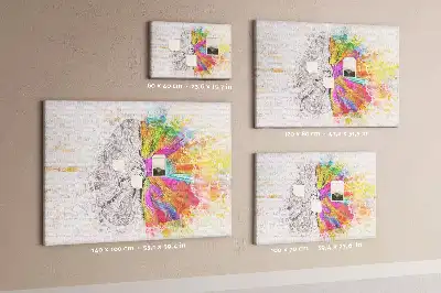 Brain Abstraction Printed Cork Memo Board