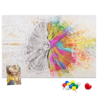 Brain Abstraction Printed Cork Memo Board