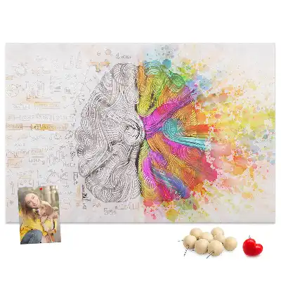 Brain Abstraction Printed Cork Memo Board