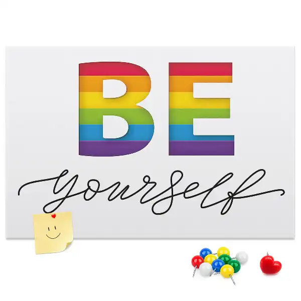 Be Yourself Printed Cork Memo Board