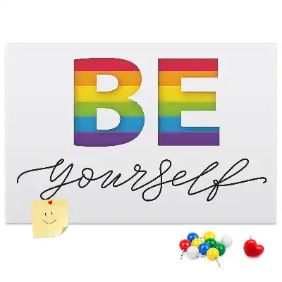 Printed Cork Memo Board Be yourself lettering