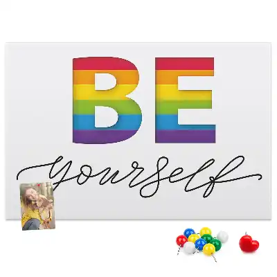 Be Yourself Printed Cork Memo Board