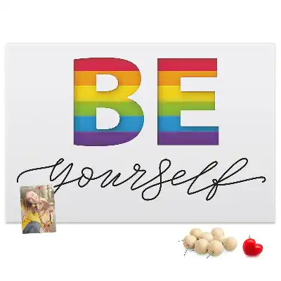 Be Yourself Printed Cork Memo Board