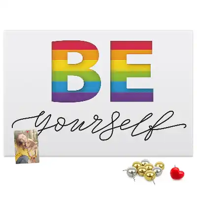 Be Yourself Printed Cork Memo Board