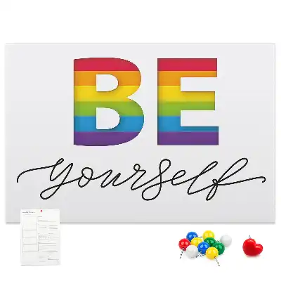 Be Yourself Printed Cork Memo Board