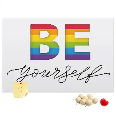 Be Yourself Printed Cork Memo Board