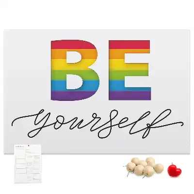 Be Yourself Printed Cork Memo Board