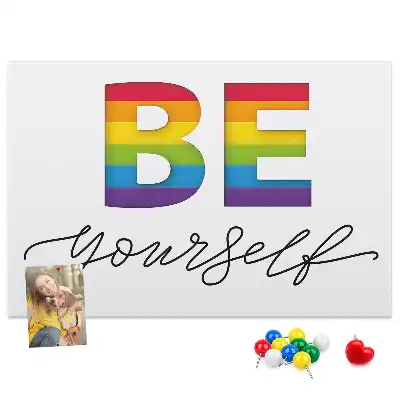 Be Yourself Printed Cork Memo Board