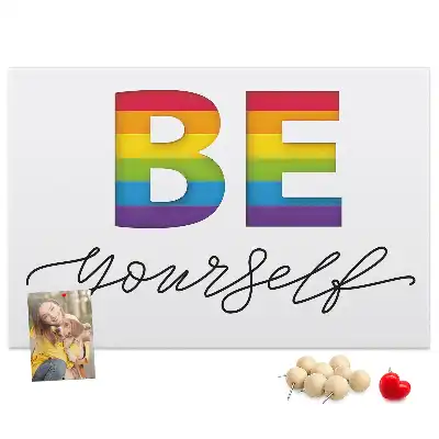 Be Yourself Printed Cork Memo Board
