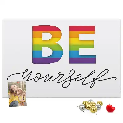 Be Yourself Printed Cork Memo Board