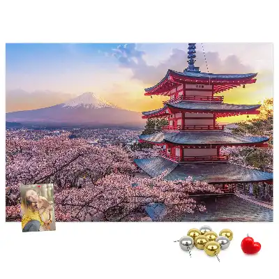 Japanese Architecture Printed Cork Board