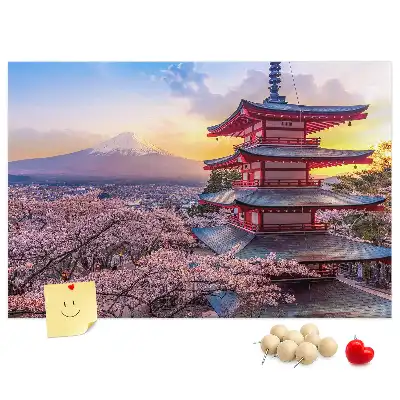 Japanese Architecture Printed Cork Board