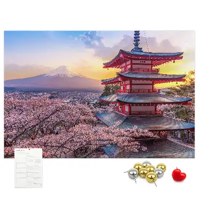 Japanese Architecture Printed Cork Board
