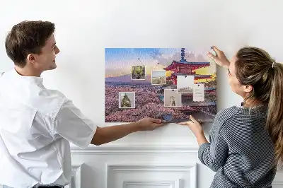 Japanese Architecture Printed Cork Board